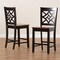 Baxton Studio Nicolette Modern Two-Tone Dark Brown and Walnut Brown Finished Wood 2-PC Counter Stool Set 176-11425-Zoro - alternate 6